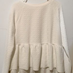 White Peplum Long Sleeve